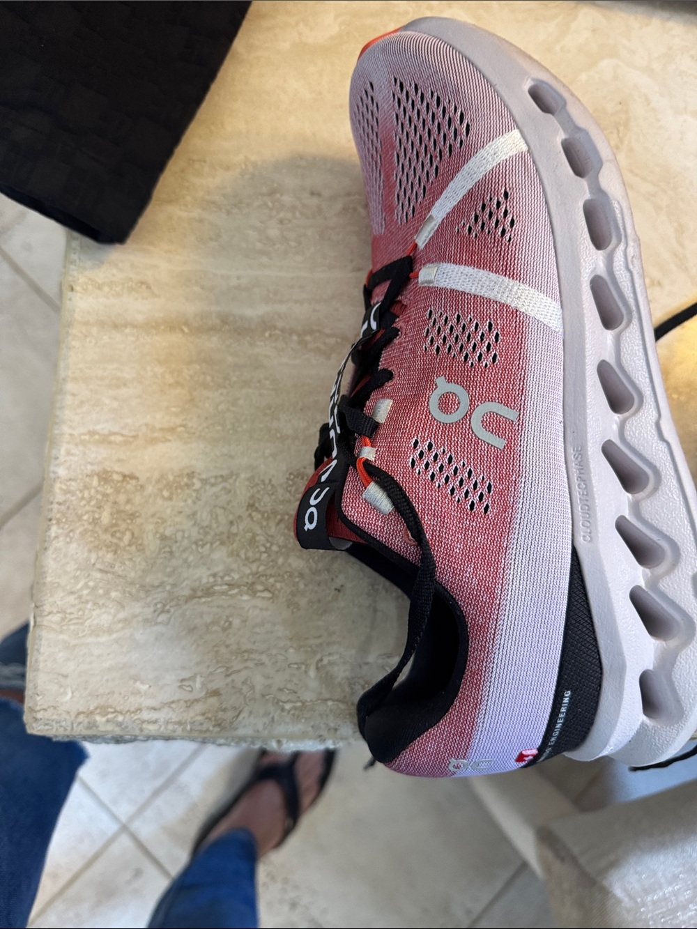 On Running Women's Rose Pink Mesh Running Sneakers - Picture 3 of 6